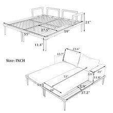 Merax Outdoor Patio Daybed with Wood Topped Side Spaces Grey