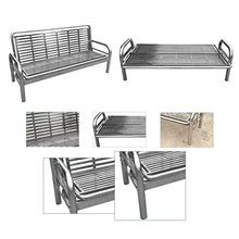 GVBNOTT Porch Chairs Garden Bench Multifunctional Stainless Steel Sofa Bed Household Folding Bed Dual-Purpose Sofa Bed Wrought Iron Leisure Sofa Seat Outdoor Bench Garden Bench