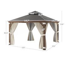 BELLEZE 12x12ft Hardtop Gazebo Brown