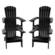 Flash Furniture Charlestown Folding Adirondack Chair Set of 4 Black