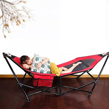 NEWCES Portable Hammock Portable Simple Folding Single Hammock Travel Beach Bed Lounge Chair Hammock Balcony Swing Bed for Backpacking Beach