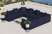 Modway EEI-4388-NAV Saybrook Patio Upholstered Sectional Sofa in Navy, 8-Piece Set