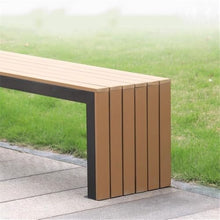 GRFIT Outdoor Bench Backless Garden Bench, with Steel Frame, Artificial Board Chair for Outdoors, Leisure Seating Garden Bench (Medium)