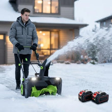 HASORVLUK Battery Powered Snow Blower, Brushless Motor 2Bat