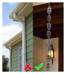 XHsghSEG rain Chain, Stainless Steel Black 1-4m(2 m (6.5ft))
