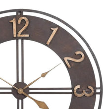 PPXCZZ 23 Inch Outdoor Garden Wall Clock, Large Retro Wrought Iron Open Face, Weatherproof Silent Quartz Clock(Colorfulabs)