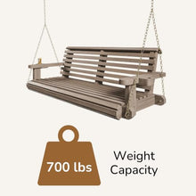 Porchgate Amish Heavy Duty 800 Lb Roll Comfort Treated Porch Swing W/Chains (5 Foot, Warm Walnut Stain)