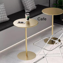 Failjierue Gold Bistro Table w/Base, 1 Pcs Metal Bar Round Kitchen Dining Small Space Side High Top Coffee End Pub Bistro Table(40x62cm)