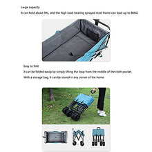 Folding Camping Wagon Collapsible Beach Garden Trolley Cart Heavy Duty Utility Garden Yard Folding Cart with Side Pocket Cup Holders Carry Bag ()