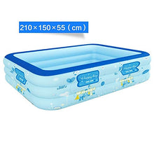 Air Swimming Pool Adults Pools Thick Wear-Resistant Cold-Resistant PVC Material Suitable for Outdoor Garden Backyard Portable 210x150x55 cm Backyard Wat