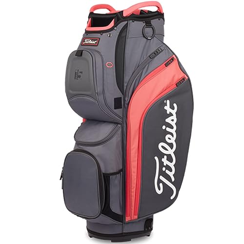 Titleist Golf Travel Bag with 15 Top Cuff Dividers, Gray/Red