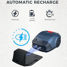 TYYMLY Robotic Lawnmower with Parallel Path Mowing,33% Gradient and Rain Sensor,APP Controlled Robotic Lawnmower with Charging Station(Blue)