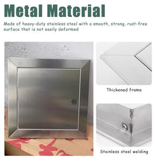 Oracra Waterproof Exterior Access Door Panel Lockable, Stainless Steel Inspection Hatch Crawl Space Door, Metal Attic Access Hole Cover for Valve/Wires(500x900mm/20x35in)