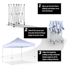 King Canopy Tuff Tent 10-Feet by 15-Feet Instant Pop up Canopy, 1-Inch White Aluminum Frame, Guy Ropes and Stakes, White Cover