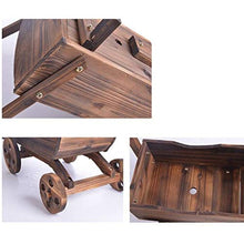 ZOCWJK Wooden Flower Display Stand Small Cart Plant Pot Holder for Desktop Balcony Antiseptic Solid Wood Construction,