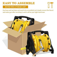 Long-lasting PP Water Pipe Storage Rack with Hose Reel Cart, Portable Small Hose Mobile, Easy to Store Hose Reel (Hose Cart+35m Pipe)