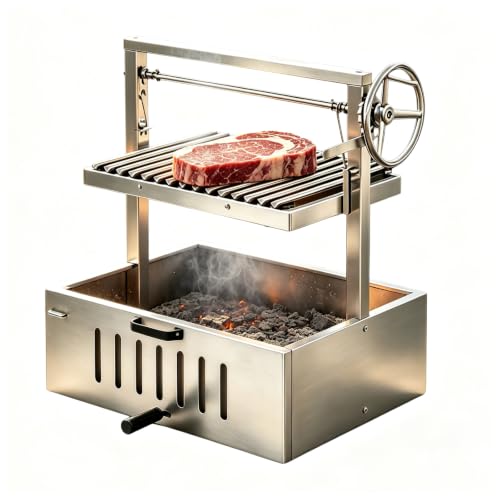 Argentine-style grill with oven and adjustable height 304StainlessSteel