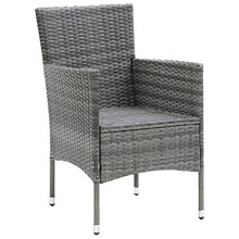 Heofavd 7-Piece Grey PE Rattan Outdoor Dining Set, 72.8" Rectangular Patio Table and Chairs with Steel Frame for 6, Weather-Resistant Cushions, Modern Balcony Garden Backyard Bistro Furniture