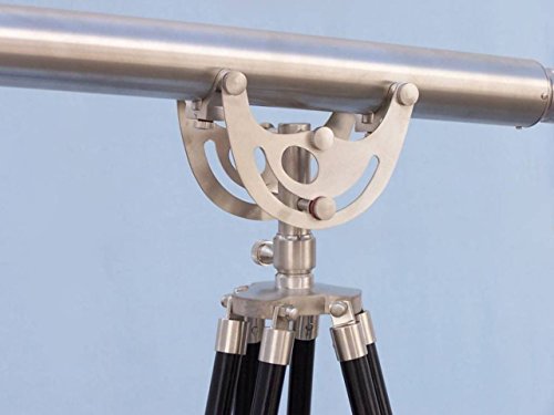 Hampton Nautical Floor Standing Anchormaster Telescope Brushed Nickel 65