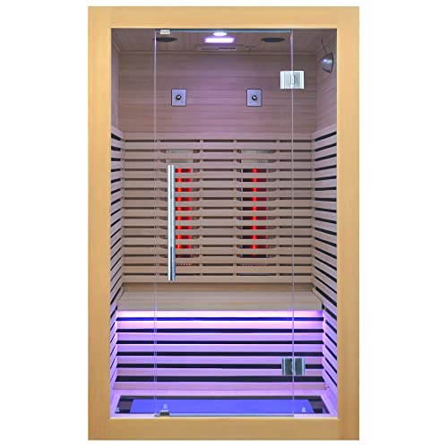 Kang Share Wooden Infrared Sauna Room Canadian Hemlock Low EMF 2-3 Person 1832W