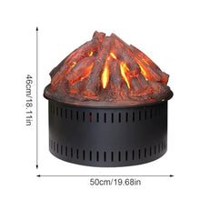 Water Vapor Fireplace 3D Atomized Fireplace Decoration Retro Embedded Round Electronic Fireplace Simulated Charcoal Ornaments Simulated Flame Table Top Fireplace