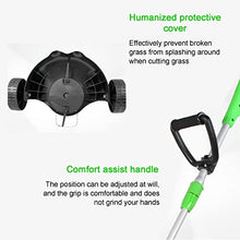 Electric Lawn Mower, 3000mA Battery 2 Styles Blade Rechargeable Cordless Lawn Mower with Rollers Retractable 80cm~120cm Steering 180° Household Small