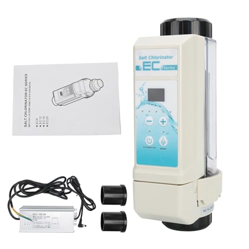 ORIDLECTAL Salt Chlorine Generator with Salinity Display, Saltwater Chlorinator with Automatic Cleaning, 8g-20g/h Output for Hydrotherapy Pools and SPAs, Simple Use 8g/h