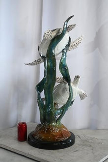 NIFAO Sea Turtle, Marine Life Medium Bronze Statue, 17" L x 18" W x 33" H