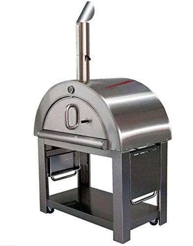 44" XL Size Wood Fired Outdoor Stainless Steel Pizza Oven BBQ Grill