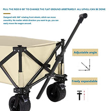 Collapsible Wagon Cart with 360° Rotatable All-Terrain Wheels, Heavy Duty Utility Beach Wagon Cart Garden Waterproof Cart for Outdoor, Sports, Shopping, Camping,B