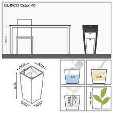 Lechuza 13150 Cubico Color 40 Self-Watering Planter for Indoor and Outdoor Use, 16" x 16" x 30", White