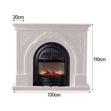 Decorative Fireplace Traditional Style Freestanding Fireplace with Mantel, Birdcage Shaped Core and 3D Realistic Flame(Silver)
