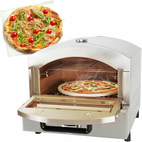 WZUOPG Portable Pizza Oven | Countertop Electric Pizza Maker | Outdoor Pizza Grill with Temperature Detector | for Commercial Kitchen,110V