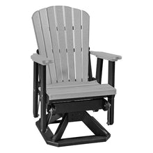 Outdoor Escape Gray Swivel Glider Chair, Light Gray Black, Heavy Duty Polyethylene, Coastal Outdoor Seating, All Weather Patio