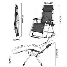 JIOLLGBBM Black Folding Zero Gravity Lounge Chair Recliner Textilene Fabric Comfortable and Breathable for Patio Garden Beach Pool Support 150kg