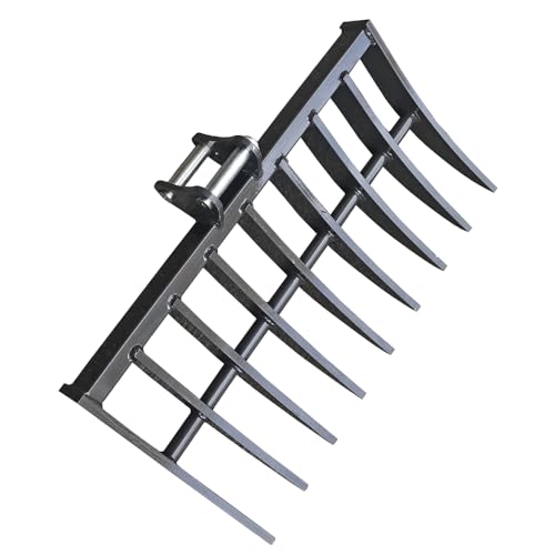 Wallemac Land Clearing Root Rake 36" for CAT Mini Excavator Dark Grey