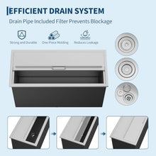GarveeLife Drop in Ice Chest 120QT, SUS304 Stainless Steel Sliding Cover 24H Non-Electric Insulation, Recessed Outdoor Kitchen Ice Cooler with Drain Pipe & Plug, 36"Lx18"Wx14"H, for Wine Beer Party