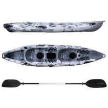 Garvee 12.4FT 2-Person Fishing Kayak with Paddle Black White