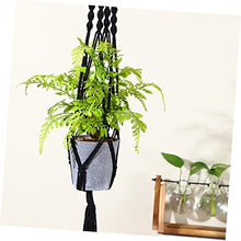 4 pcs Holders for Ceiling Rope Macrame Wall Outdoor Flower Garden Black W Decorations Decorative Hangers Bohemian Pot Holder Hanger Plant Planter Indoor Decor Planters Baskets (As Shownx4pcs