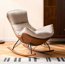 RFBXZPTADNU Rocking Chair with Footrest Upholstered Lounge Armchair