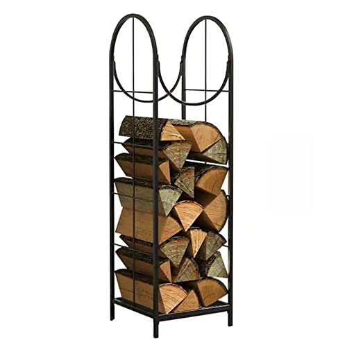 ELUKHT Heavy Duty Firewood Rack 2 Tier Log Bin Holder for Woodpile 120cm High Storage Shelf with Easy Assembly Ideal for Wood Shed or Patio Storage.