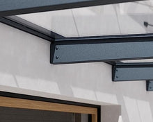 Palram - Canopia Sophia XL 5000 15' x 5' Door/Window Awning, Gray/Clear