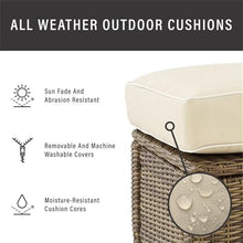 Afuera Living 7-Piece Outdoor Sofa Set, Resin Wicker and Fabric, Sand/Brown Finish, Steel Frame, Includes Sofa, Coffee Table, Side Table, 2 Armchairs, 2 Ottomans, Weatherproof Patio Furniture for 7