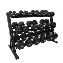 Healthy You Rubber Hex Dumbbell Complete Package Set 5-50 lbs With Rack