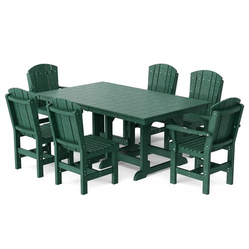 Wildridge® Heritage 44”x72” Dining Table Set, Turf Green - Outdoor All-Weather Poly Dining Furniture for Patio, Porch, Deck