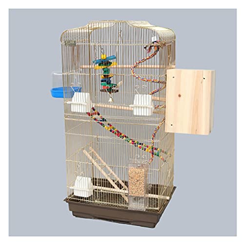 QTBH Flight Cage Plating Tiger Skin Large Breeding Cage Cockatiel Cage Large Metal Myna Bird Cage with Breeding Cage Suitable for Raising Flocks of Birds Bird Cage (Color : Gold)