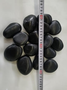 VOOYA HOME Polished Pebbles, Decorative Landscaping Stone, Round, 1.5 to 3 Inch, 2200 lbs (Black, 1.5-3 inch)