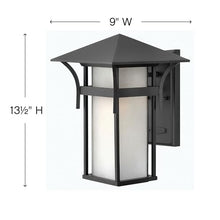 Hinkley Harbor Transitional One Light Medium Outdoor Wall Mount, Satin Black