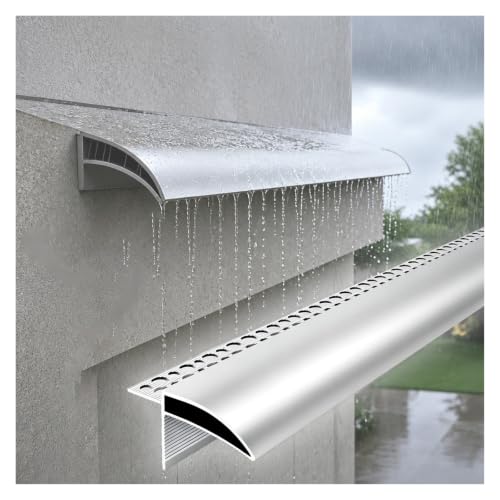 ERRULAN Aluminum Roof Drip Edge Flashing, Cuttable Rain Diverter