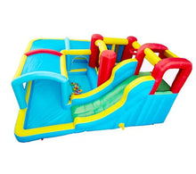 WELLFUNTIME Inflatable Bounce House with Slide, Wave Pool, Basketball Rim, Tunnel